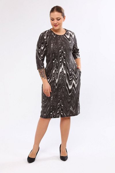 FARBAPLUS Φόρεμα με μοτίβο με τσέπες Plus Size 30a-2045