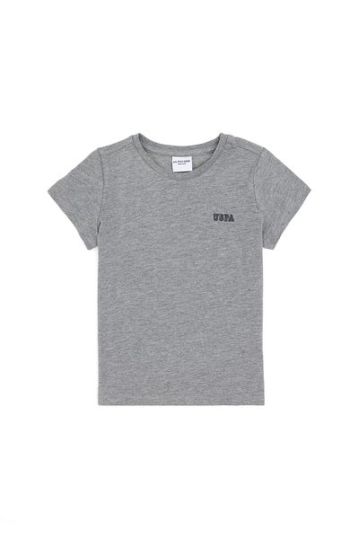 U.S. Polo Assn. Boy's Gray Melange Crew Neck T-Shirt 50298086-Vr086
