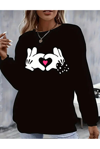 Marco Fresco Hanorac unisex imprimat manual cu inimă în mână