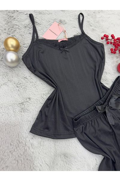 pijamaworld SET DE Pijamale YAZLIKH CU ȚESĂTURĂ MOALE ȘI PANTALONI SCURT CU BRETELE