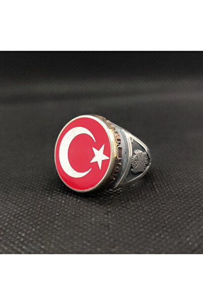 Ay Yıldızlı Gümüş Yüzük