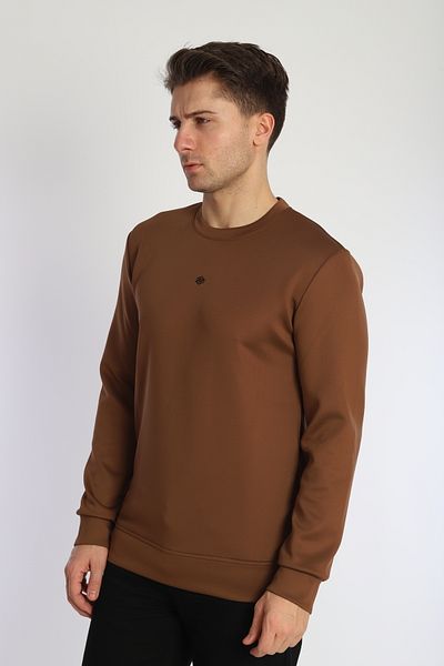NEED LİFE Men's Basic O Neck Comfortable Form Scuba Fabric Sweatshirt