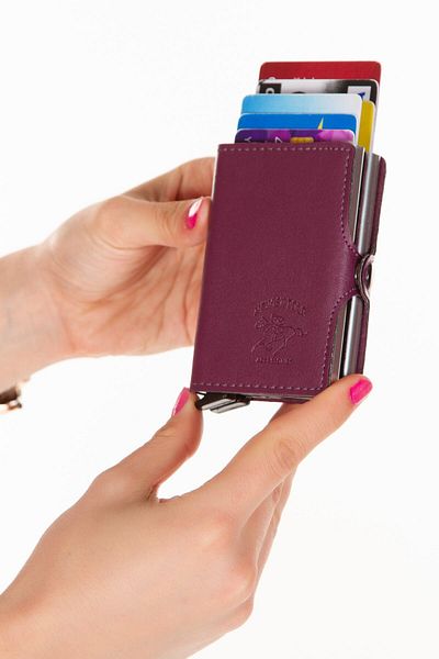 fawori deri Double Automatic Card Mechanism Card Holder Wallet with Rfid Blocking Feature (6.5x9.5cm)