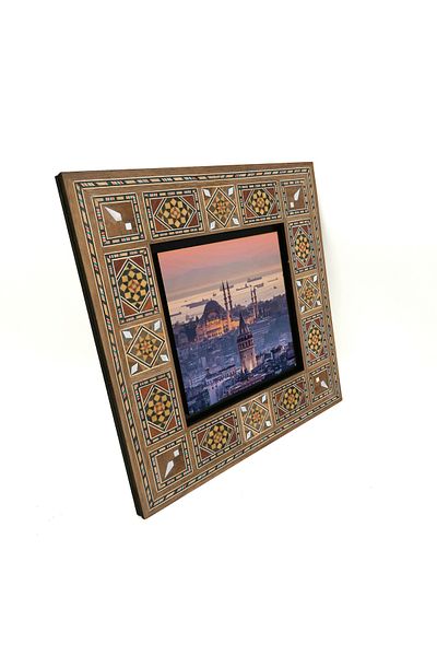 Sadrazam Masă MDF cu turnul Galata și moscheea Süleymaniye imprimată 20x20 KRT-24