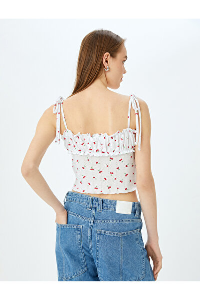 Koton Ruffle Detailed Rope Strap Slim Fit Undershirt