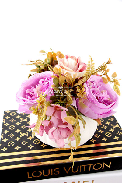 Yapay Çiçek Deposu Beton albastru cobalt ıda Aranjament de flori de trandafir...