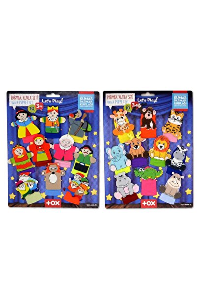 Tox مجموعتان - 20 قطعة من دمى الأصابع لأشباح الخيال وحيوانات السفاري T223 T225