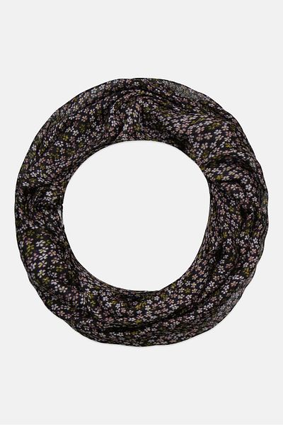 ZERO Women Floral Pattern Multi Functional Scarf, Black Combo