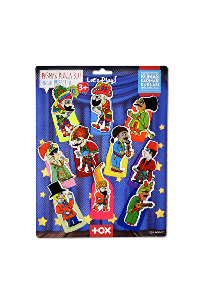Tox Karagöz , Hacivat 10 Parça Parmak Kukla Set T224