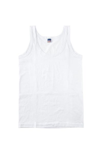 KEYAL Tutku Boy's White Tank Top - Pack of 6