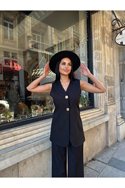 SIMO CLUB GOLD DÜĞMELİ V YAKA YELEK