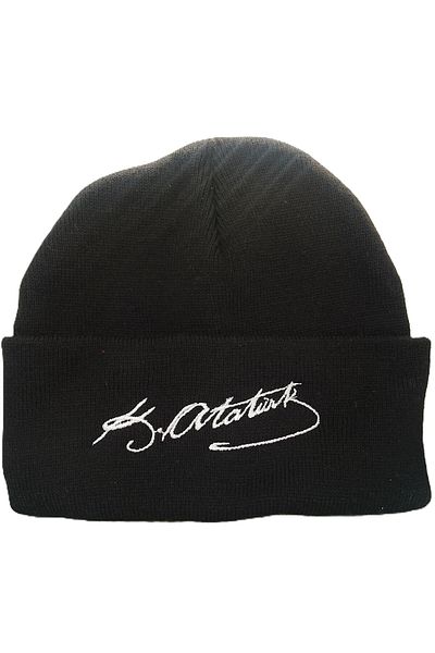 ATA TANITIM Ata Introduction Kemal Ataturk Signed Wool Beret, Various Colors, Processed with Signature Embroidery.