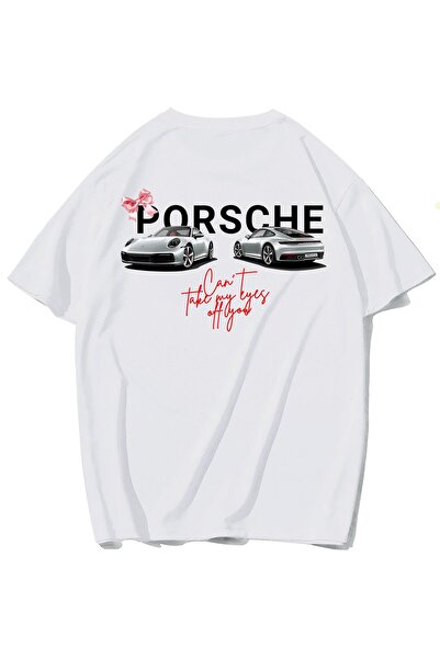 BRZ COLLECTION Унисекс тениска Porsche с голям размер „Не мога да откъсна очи от теб“