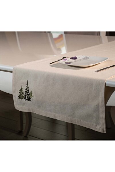 ASDİVA Țesătură Hambez Brodat Model de copac de sticlă 45x140 Decorativ Runne...