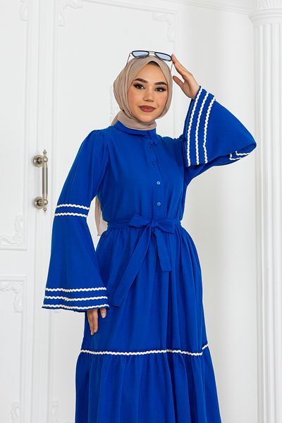 benguen Φόρεμα Saks Blue 2035 Model Piping