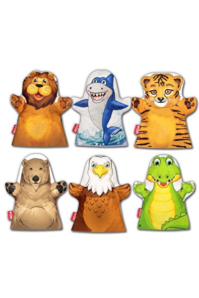 Tox 6 Piece Wild Animals Hand Puppet Set, Educational Toy