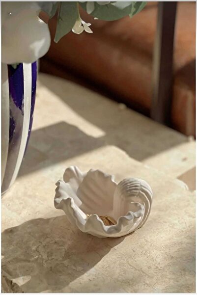 ALMİSH Deniz Kabuğu Mum Kavanozu Masa Dekoru Okyanus Kabuğu Şeklinde Dekorati...