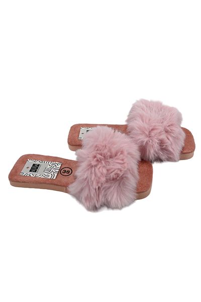 Sia Çanta Si̇a Women's Slippers - Eva Sole, Carpet Slippers, Furry and Decorated, Simple and High-Looking