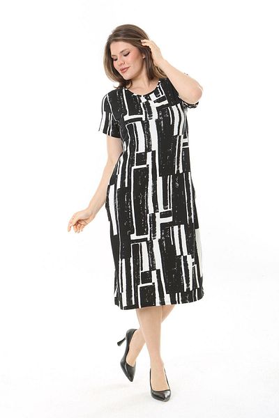 modayız Summer Pocket Print Large Size Dress 25F-2539