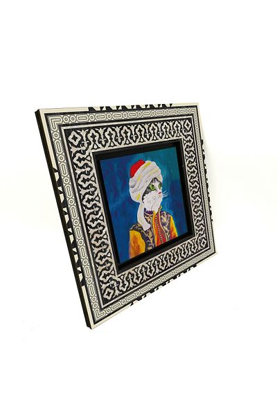 Sadrazam Pisica Otomană în Turban MDF Imprimat 20x20 KRT-67