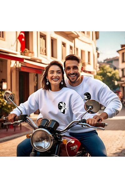 Gölge Store Mickey Mause Ziua Îndrăgostiților - Hanorac slimfit pentru femei cu gât crew 7015K