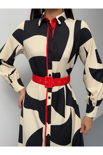 suphias Atlas Fabric Dress(Belt Included)