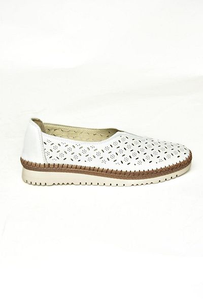 Fox Shoes U 555300203   Weiße Damenschuhe aus echtem Leder mit bequemer orthopädischer Sohle