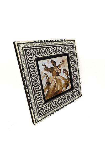 Sadrazam Whirling Dervish Printed Mdf Table 20X20 Krt-76