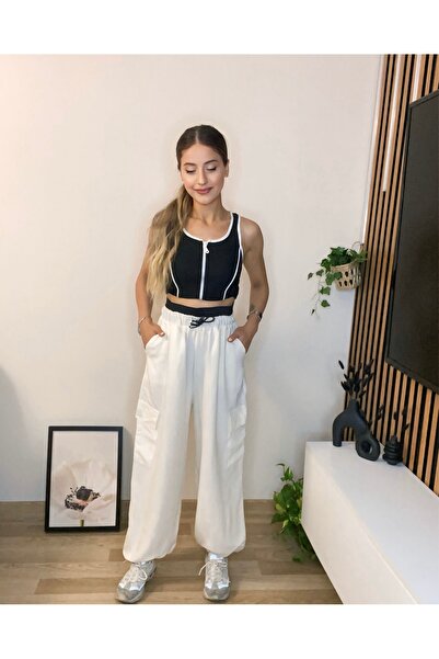 MODA Krem Bokser Model Kargo Eşofman