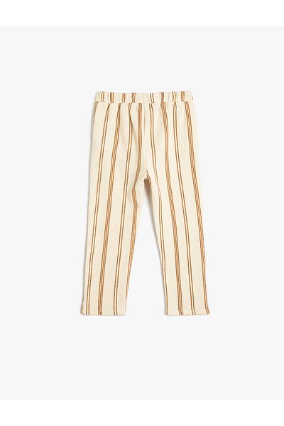 Koton Cotton Striped Waist Lace-Up Trousers Look Sweatpants