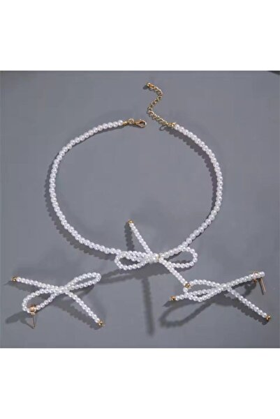 Shiklik MODA Women's Jewelry Set with White Pearl to Complete Your Elegance