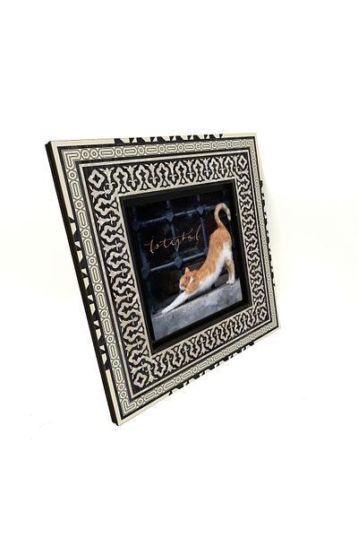Sadrazam Istanbul Cat Printed Mdf Table 20X20 Krt-63
