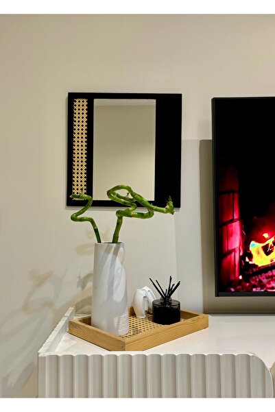 RATTAN CONCEPT DEKORATİF RATTAN AYNA, HAZERAN AYNA, HAZERAN, RATTAN (40*40 CM)