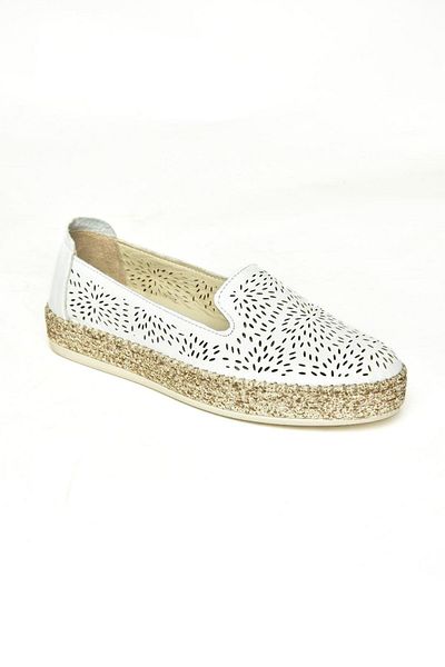 Fox Shoes U 555200103   Weiße Damen-Freizeitschuhe aus echtem Leder