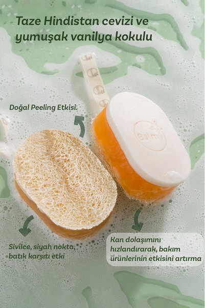 Balmy Natural Pumpkin Fiber Soap-coconut&vanilla