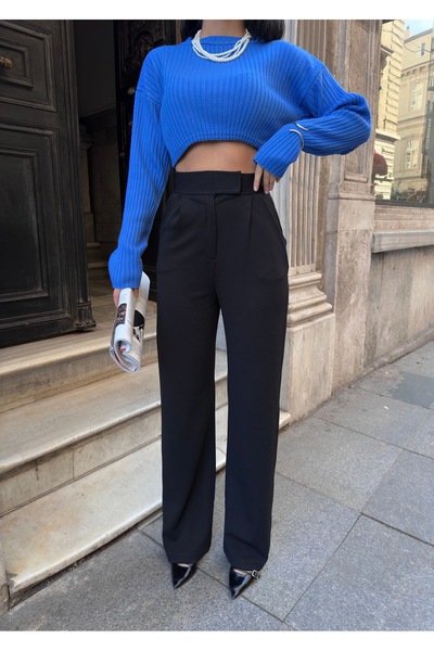 3MODA Pantaloni Palazzo pentru damă cu închidere cu velcro din Lycra
