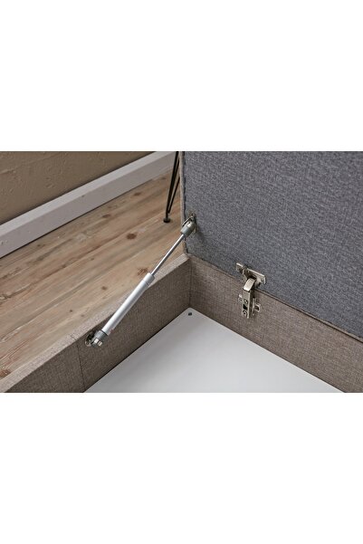 Vivense Eva Serisi Yataklı Puflu Köşe Koltuk, Gri, Sol Köşe