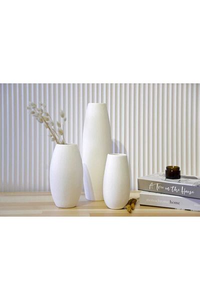 TROVE Medium White Ceramic Roll Vase