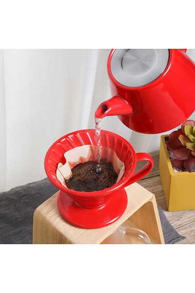 Vivien Home Red V60 02 Dripper Ceramic Coffee Brewing Equipment Filter Coffee