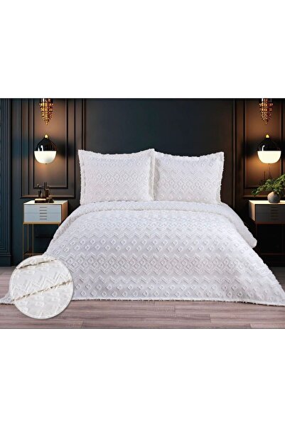 bursa çeyiz Fenomen Daisy Pique Nordic Bedspread Set - Cream