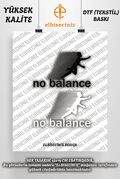 VİZYON İKRA طباعة نسيج DTF ممتازة تحت عنوان "NO BALANCE". يمكن لصقه بسهولة بالكي