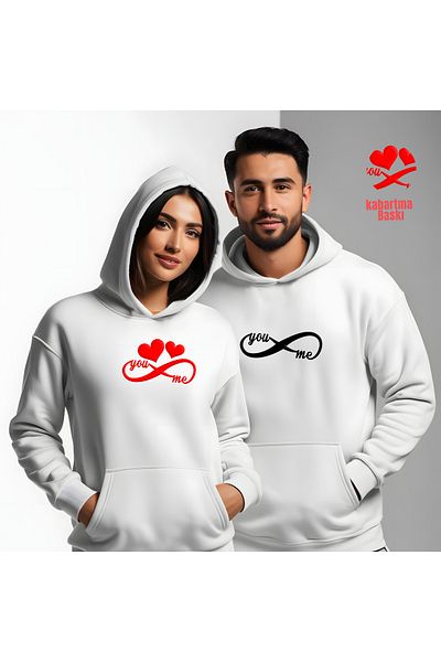Gölge Store Ανδρικό φούτερ Infinite Love Valentine's Day Slimfit Hoodie 7008E