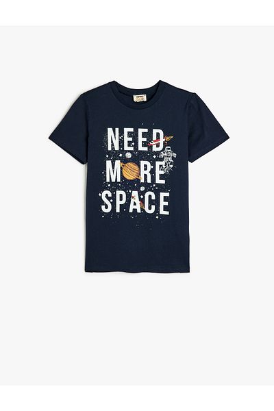 Koton Printed Crew Neck Short Sleeve Cotton T-Shirt
