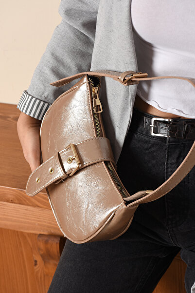 mackrock sports KRÉMOVÝ Dvouočný sloupkový křížový popruh Sportovní stylová dvoukomorová krabička na ruku přes rameno Dámská taška