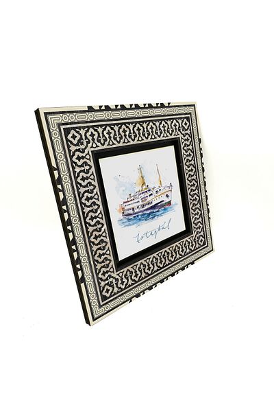 Sadrazam Istanbul Steamship Printed Mdf Table 20X20 Krt-34