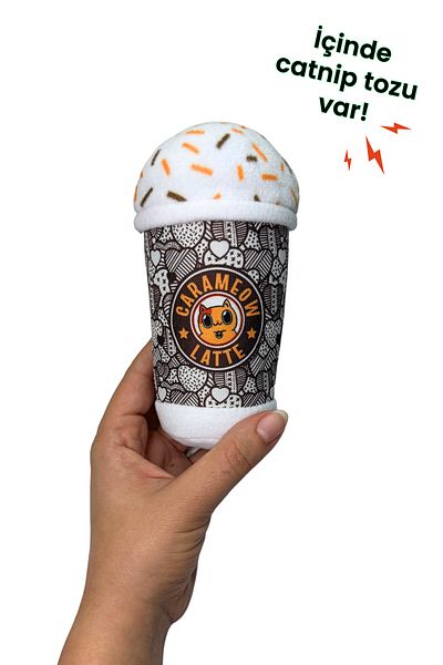 Miyav Carameow Latte Cat Toy - Special Design, Catnip Dusty Plush Drink