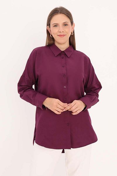 ALLDAY Plum01-Oversize Basic Shirt