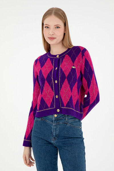 U.S. Polo Assn. Kadın Mor Triko Hırka 50293118-VR038
