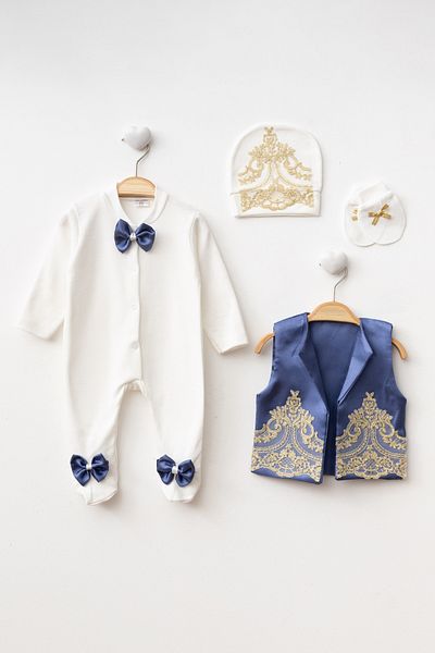 Ponpon Baby Vest and Romper Set for Baby Boy - Mevlüt Gift
