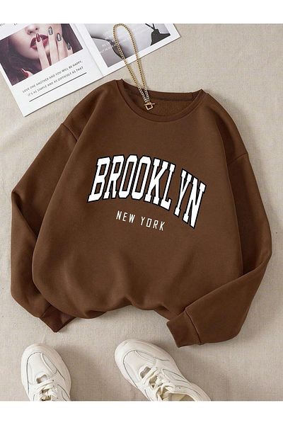 LePold Hanorace pentru fete/băieți cu imprimeu New Brooklyn